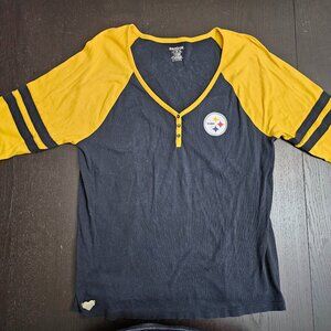 Pittsburgh Steelers Woman's 3/4 Long Sleeve Tshirt